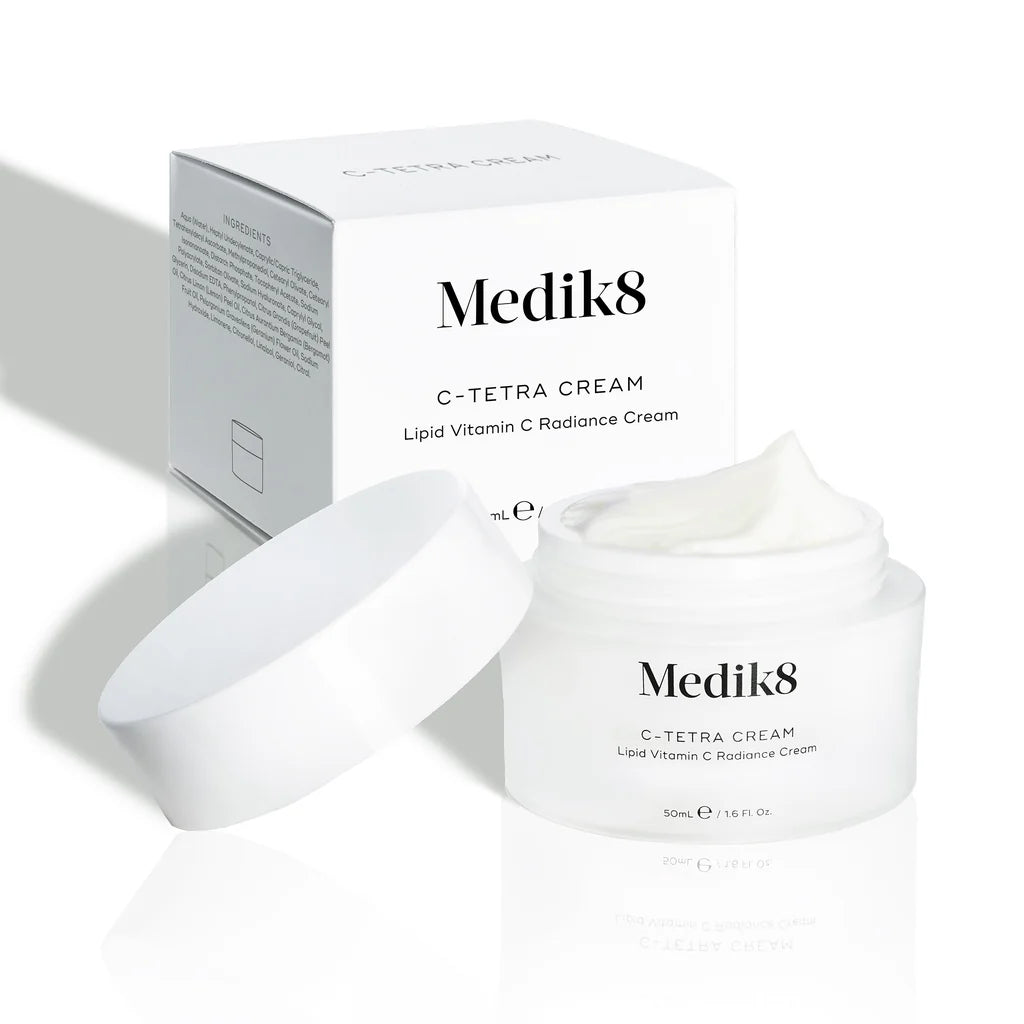 Medik8 Sale. Medik8 C-Tetra Cream. Restore radiance and fight visible signs of ageing with C-Tetra Cream. Contains Vitamin C, Vitamin E and Hyaluronic Acid