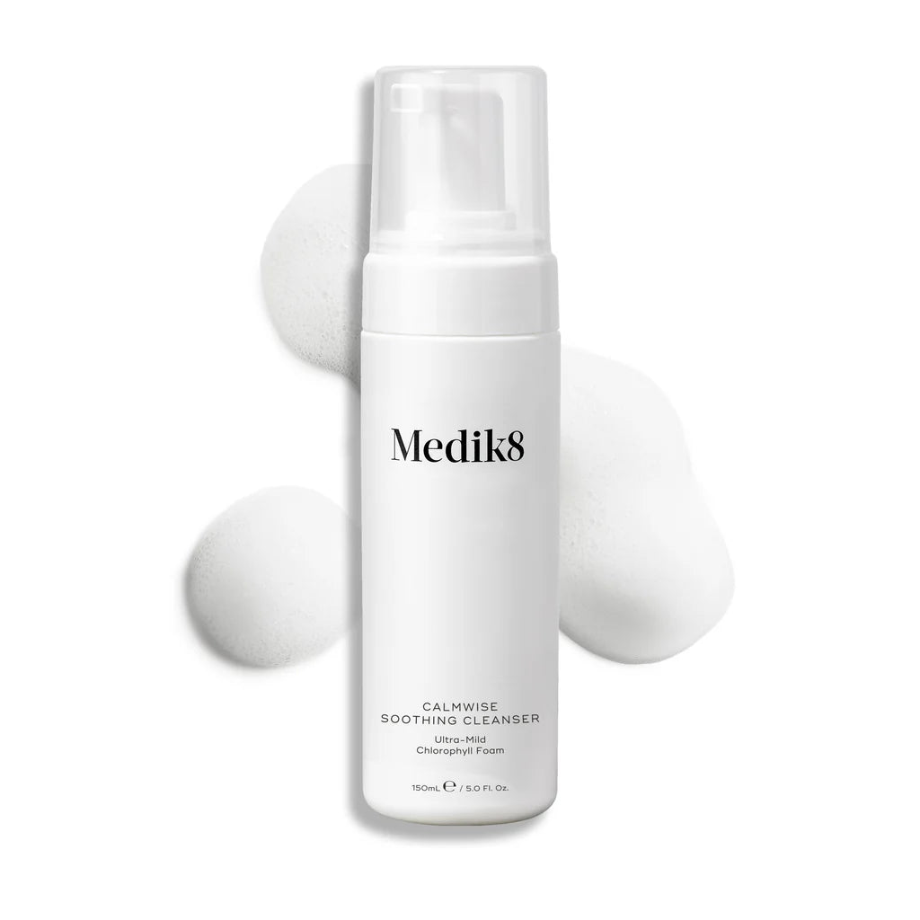 Medik8 Sale. Medik8 Calmwise Soothing Cleanser is suitable for sensitive and redness prone skin. Medik8 Calmwise Soothing Cleanser contains Teprenone, Chlorophyll, Vitamin K2 and Organic Sweet Orange Oil.  