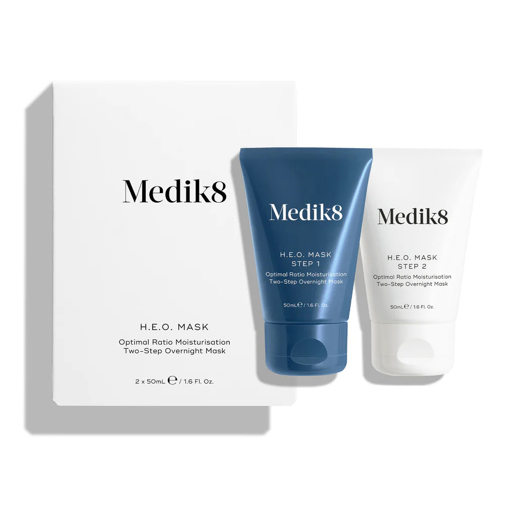 Medik8 Sale. Medik8 H.E.O Mask is a super nourishing two step moisturising mask.Visibly improve the look of fine lines & wrinkles, flaking, dryness & crepiness