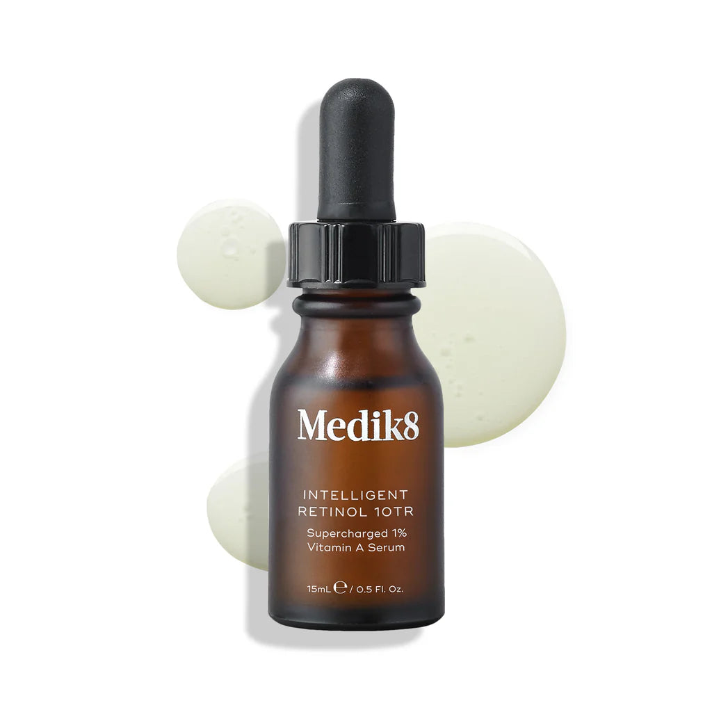 Medik8 Sale. Medik8 Intelligent Retinol 10TR Supercharged 1.0% Vitamin A Serum. Contains Retinol, Squalane, Climbazole and Vitamin E