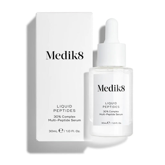 Medik8 Sale. Medik8 Liquid Peptides. Fine lines, expression lines, and deep-set wrinkles are visibly smoothed as the lightweight serum visibly plumps, firms and refines uneven skin texture.