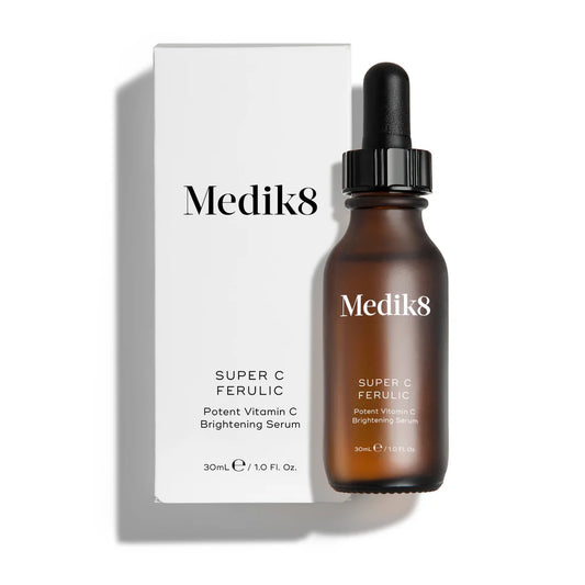 Medik8 Sale. Medik8 Super C Ferulic. Restore radiance and fight visible signs of ageing with Medik8 Super C Ferulic. Contains Vitamin C, Vitamin E and Ferulic Acid