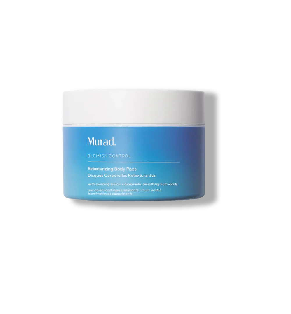 Murad Sale. Murad 15% off. Murad Retexturizing Body Pads, containing Azelaic Acid, Salicylic and Glycolic Acid to help reduce and prevent acne, breakouts, pimples and blackheads