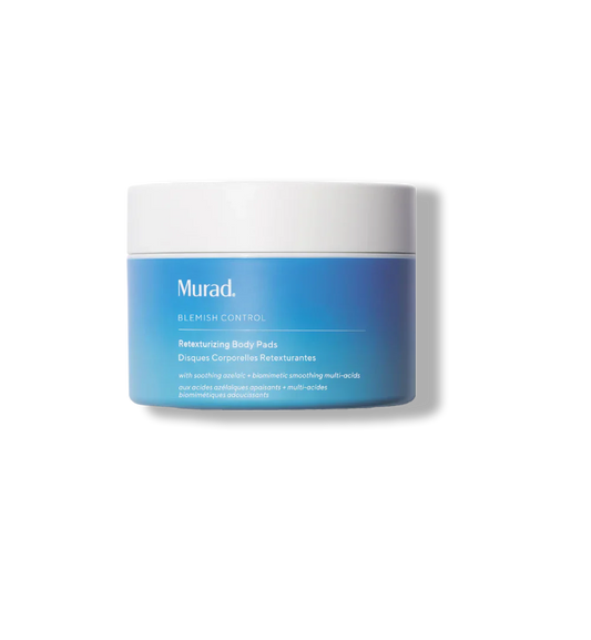 Murad Sale. Murad 15% off. Murad Retexturizing Body Pads, containing Azelaic Acid, Salicylic and Glycolic Acid to help reduce and prevent acne, breakouts, pimples and blackheads