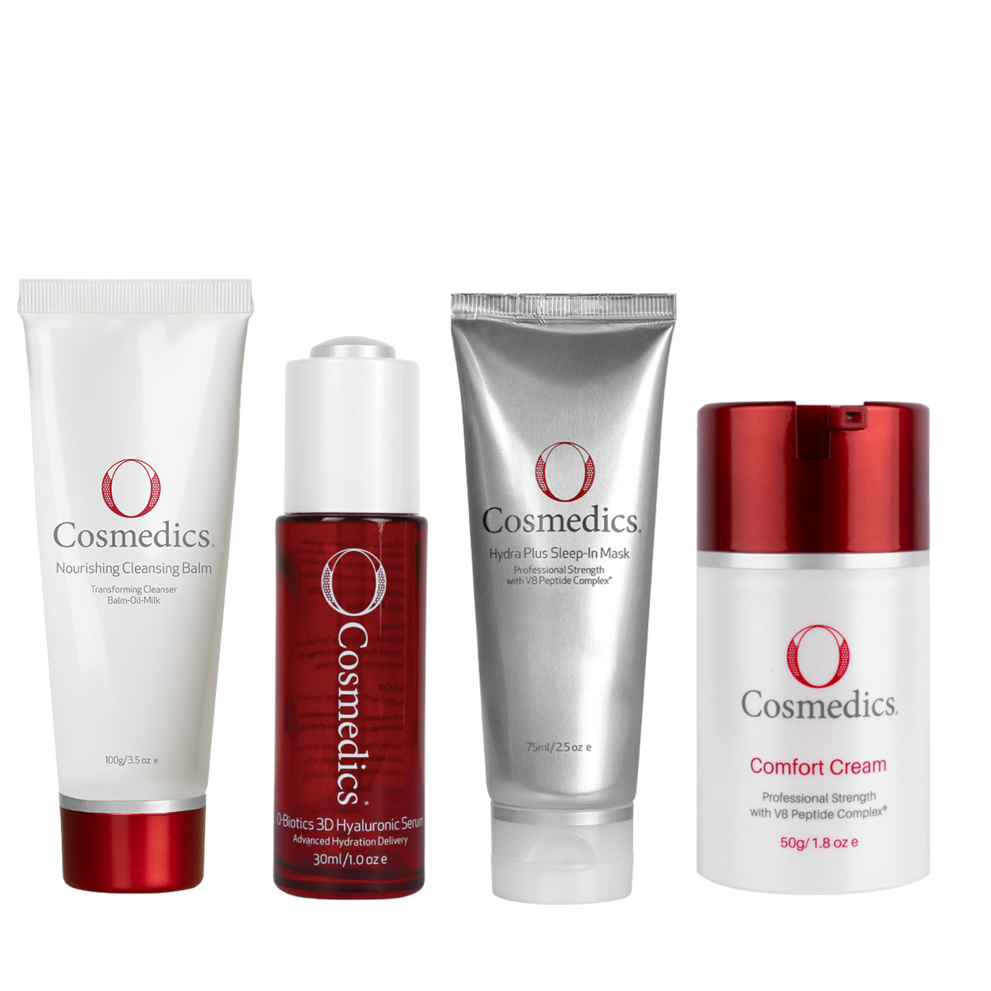 O Cosmedics Sale. O Cosmedics Hydration Kit Contains O Cosmedics Nourishing Cleansing Balm, O Cosmedics 3D Hyaluronic, O Cosmedics Hydra Plus Sleep In Mask and O Cosmedics Comfort Cream